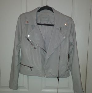 Grey leather jacket